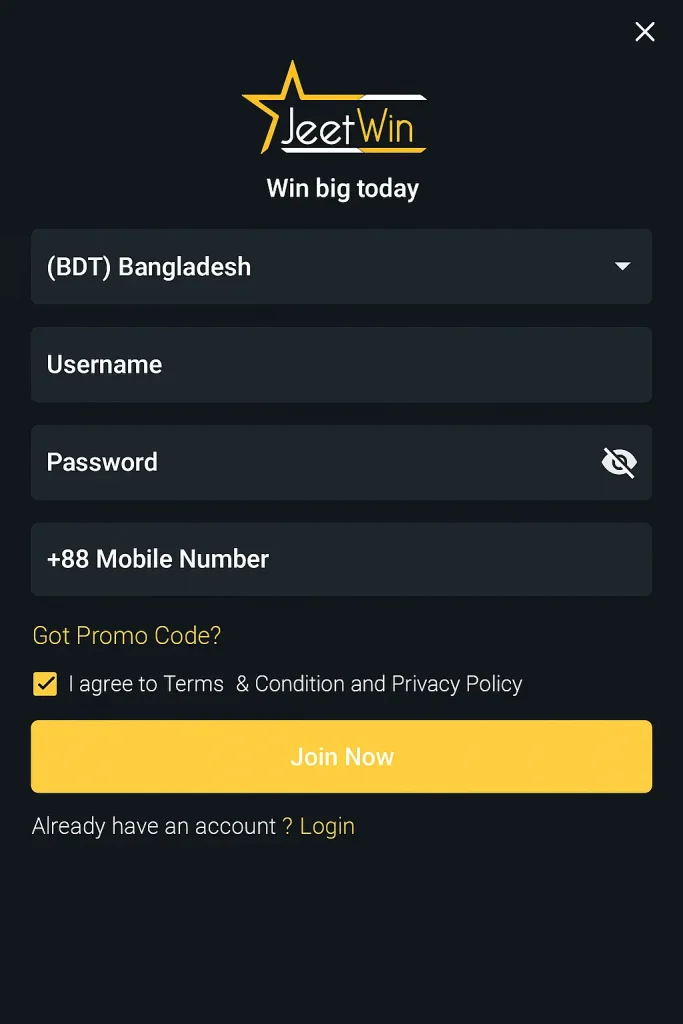 jeetwin sign up